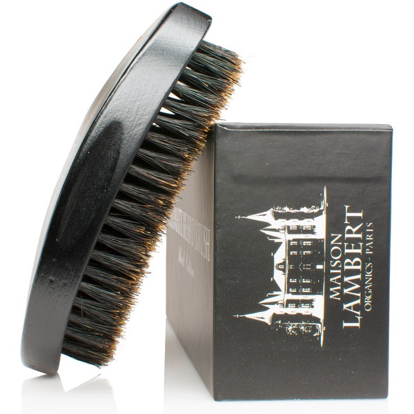 Maison lambert black edition 100% genuine boar bristle beard brush