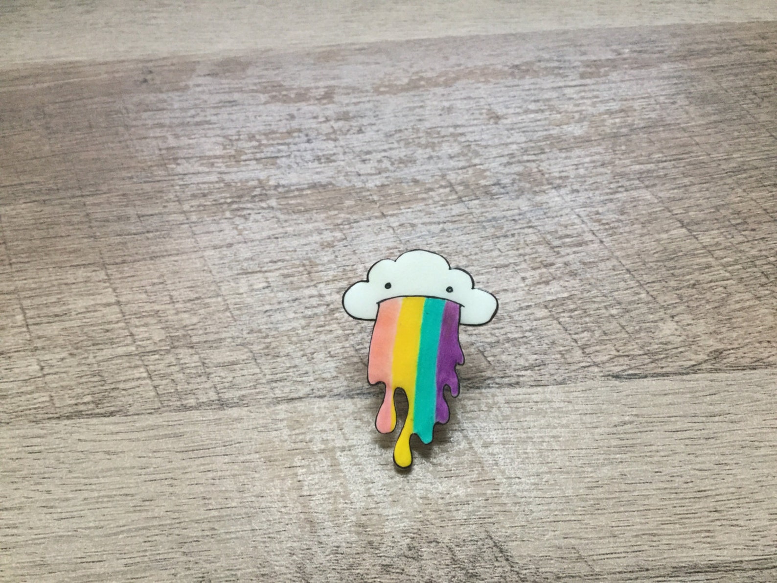 Rainbow Pin Cloud Throwing up Rainbows Cute Pins Fashion Etsy