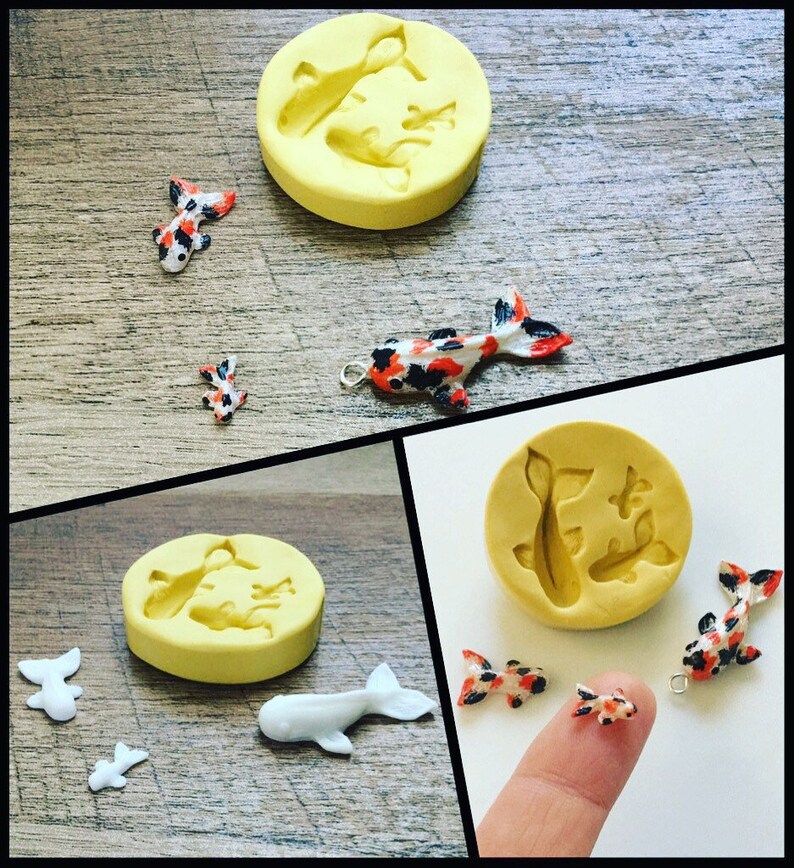 Polymer Clay Mold Small 3D Koi Fish Mold Silicone Mold to Etsy