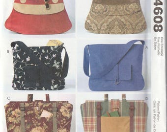 McCall's Fashion Accessories Pattern #M4608 to Make Six Lined Handbags