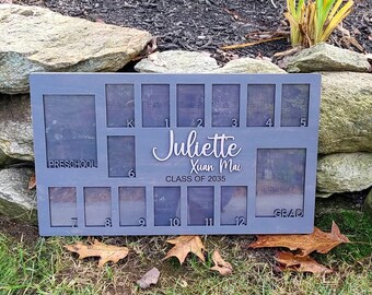Personalized School Years Photo Frame: K-12 Wood Picture Collage