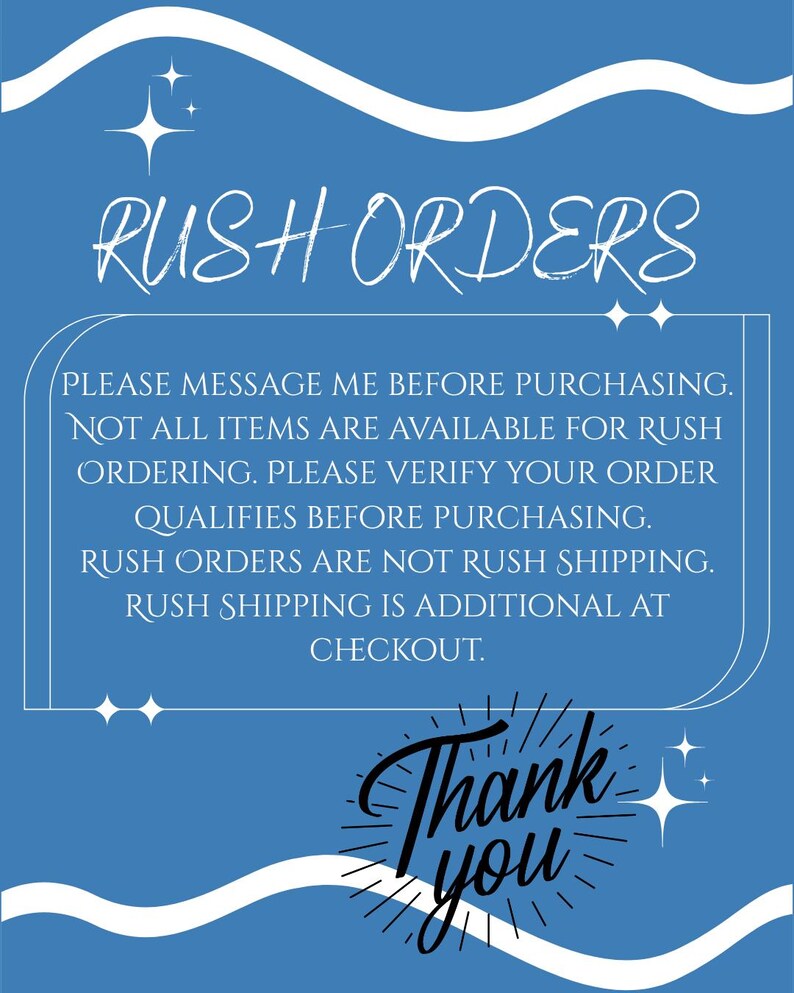 Rush Order Example Rush Order Request - Etsy