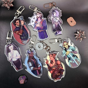Baldur&#39;s Gate 3 Acrylic Charm Shadowheart, Wyll, Astarion, Gale, Karlach, Lae&#39;zel, Raphael