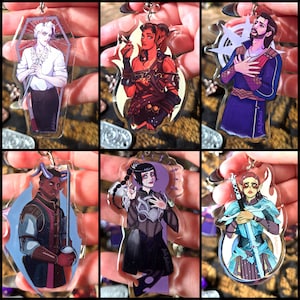 Baldur's Gate 3 Acryl Anhänger Shadowheart, Wyll, Astarion, Gale, Karlach, Lae'zel, Raphael