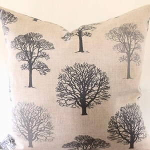 Cushion Cover Grey Trees , Country farmhouse, UK. 45cm, 50cm 16 18 20 22 image 2
