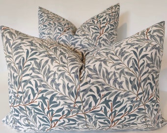 Cushion Cover William Morris Willow Bough, Green, 45cm, 50cm, 16'' 18'' 20'' 22'' 24''.   Double sided, UK