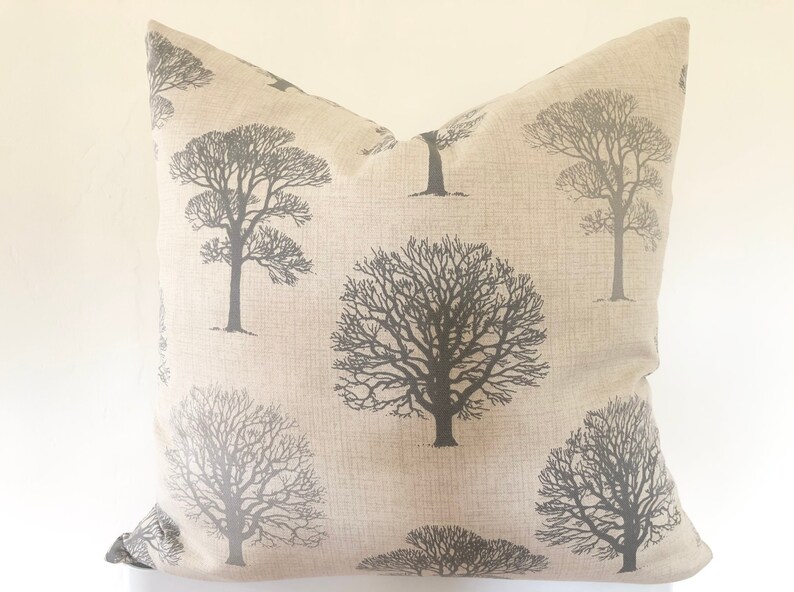 Cushion Cover Grey Trees , Country farmhouse, UK. 45cm, 50cm 16 18 20 22 image 5