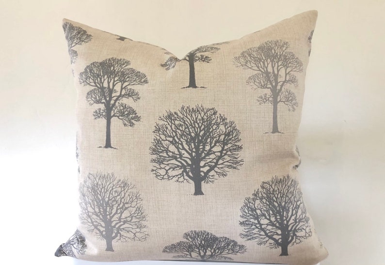 Cushion Cover Grey Trees , Country farmhouse, UK. 45cm, 50cm 16 18 20 22 image 6