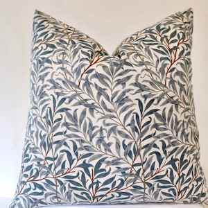 William Morris Willow Bough Cushion Cover, Green, choose size, UK image 1