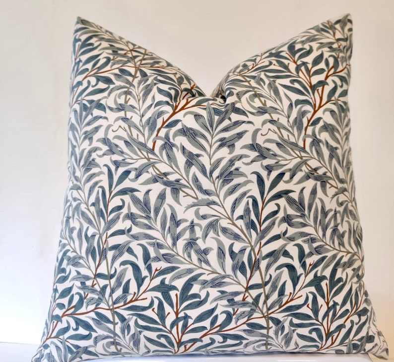 William Morris Willow Bough Cushion Cover, Green, choose size, UK image 1