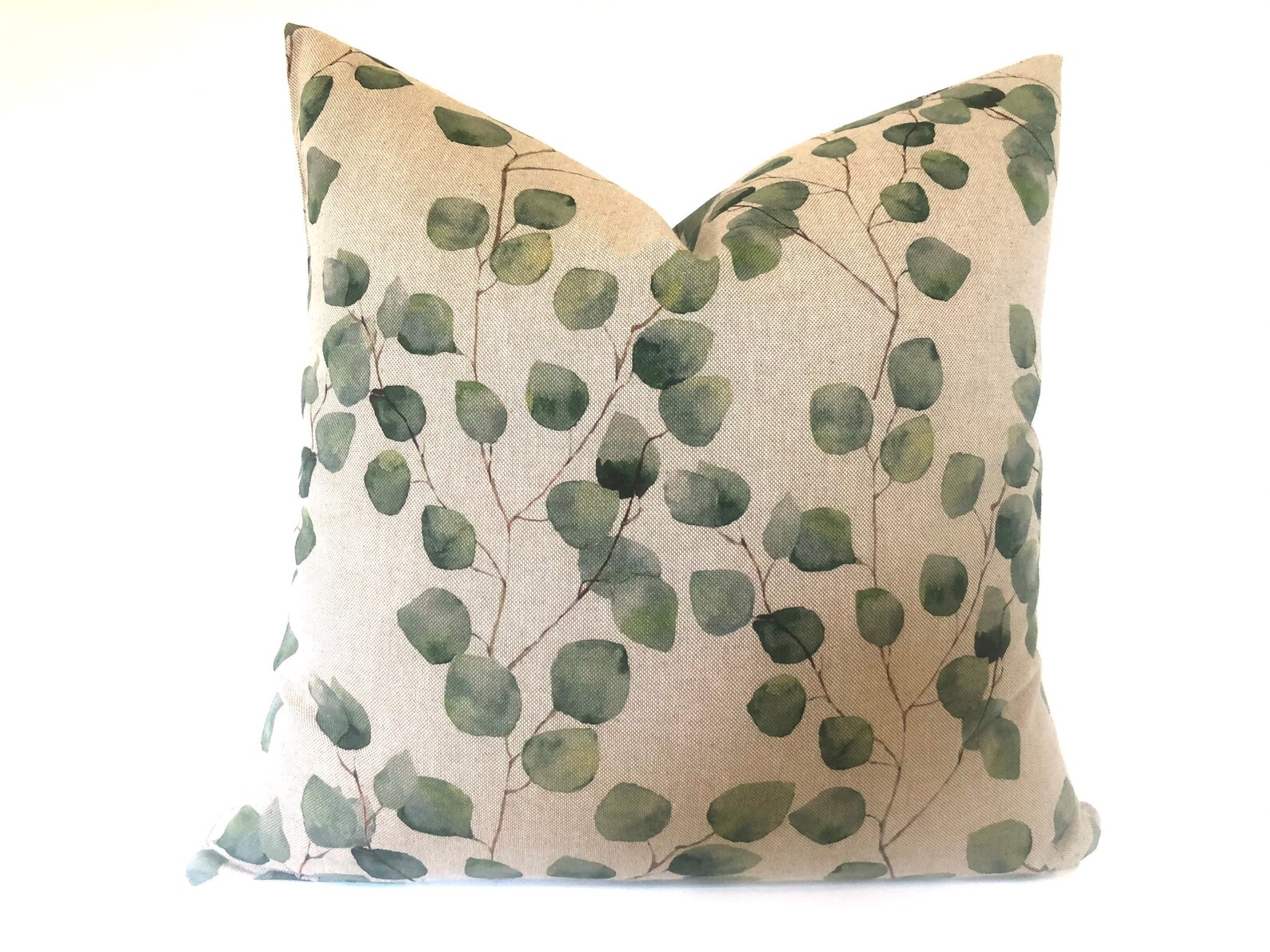 Cushion Cover Green Eucalyptus Print 45 X 45cm 50cm X 50cm Etsy UK