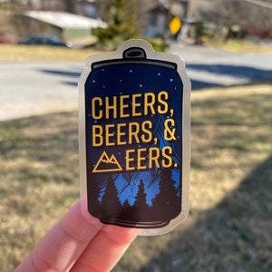 Cheers, Beers, & EERS™ Beer Can West Virginia inspired Sticker