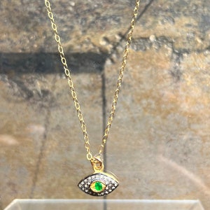 WEDNESDAY protective evil eye pendent choose your style & chain; gold, silver, diamond, ruby, pink diamond, emerald