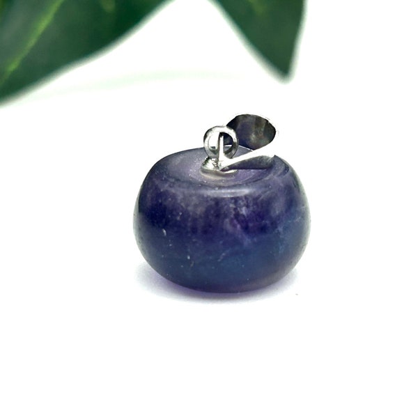 Gorgeous Blue Fluorite Crystal Apple  Pendant for Necklace