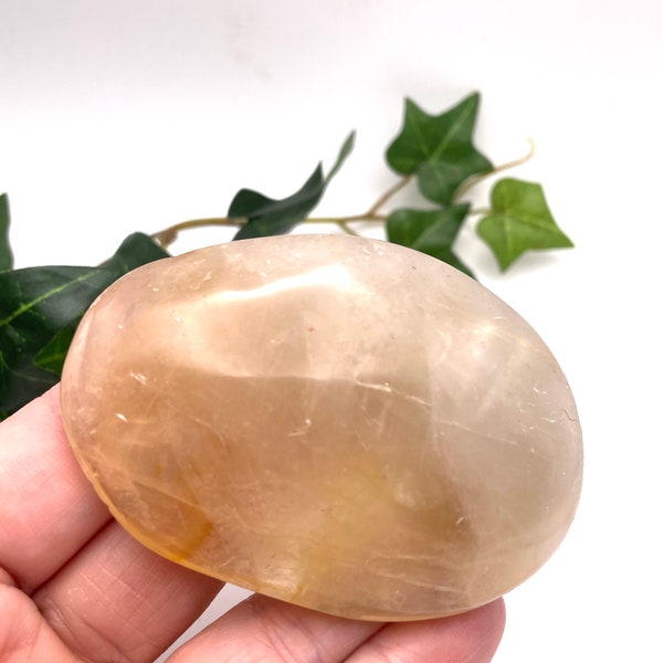 Stunning Golden Healer Crystal Large Palm Stone