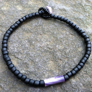 Single Wampum Tube with Trade Beads Bracelet image 5