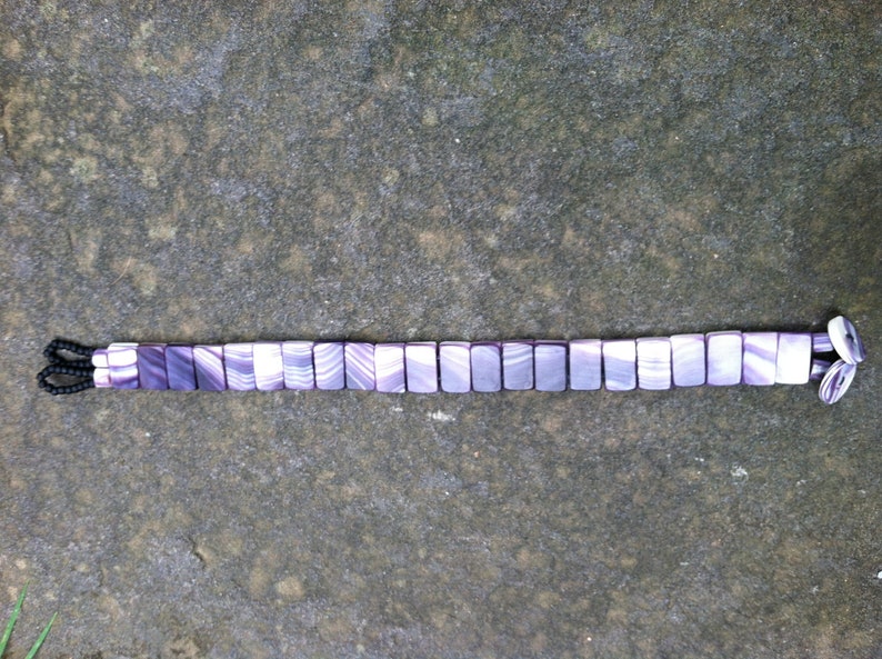 Flat Bead Wampum Bracelet image 1