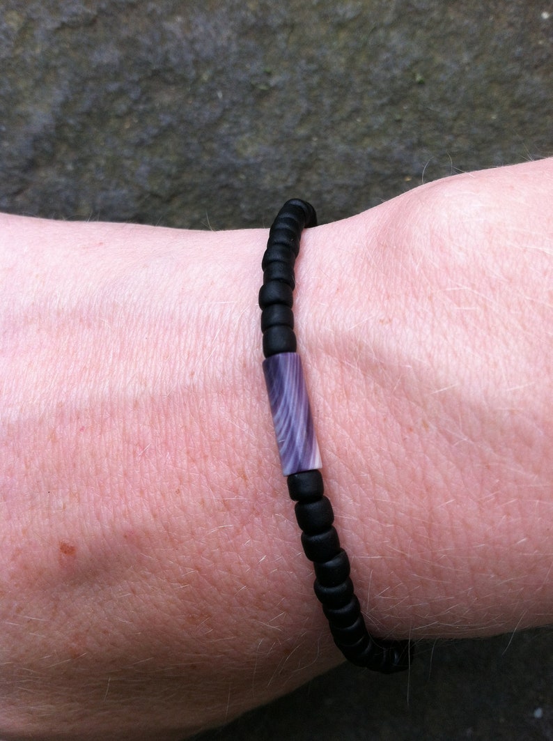 Single Wampum Tube with Trade Beads Bracelet image 4