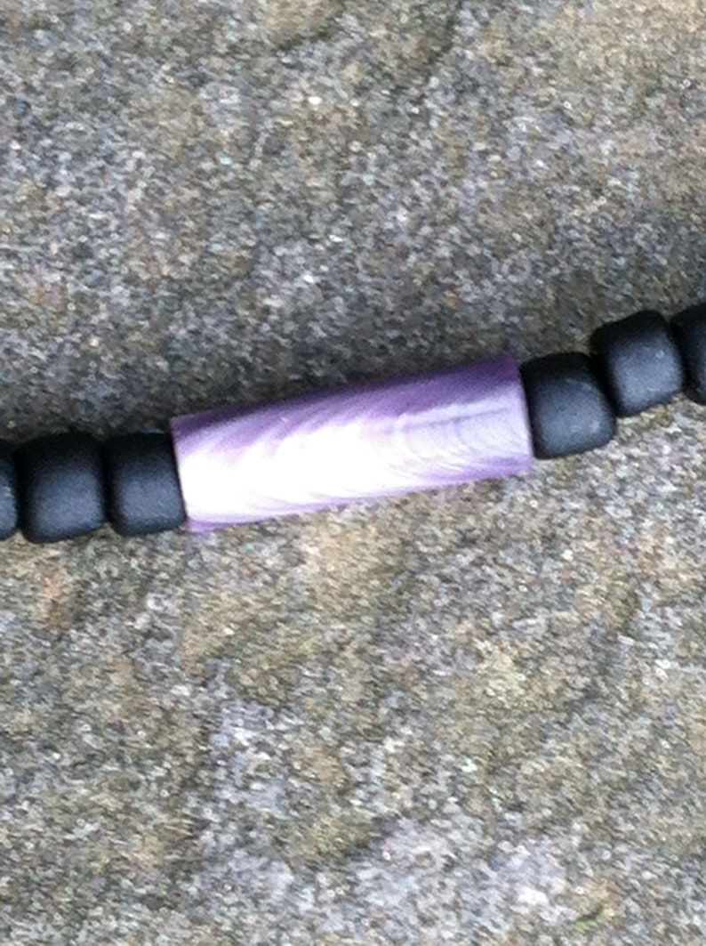 Single Wampum Tube with Trade Beads Bracelet image 2