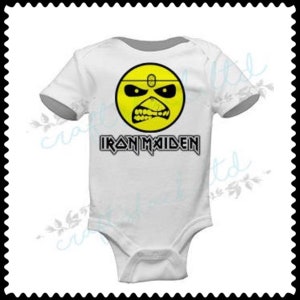 iron maiden baby onesie