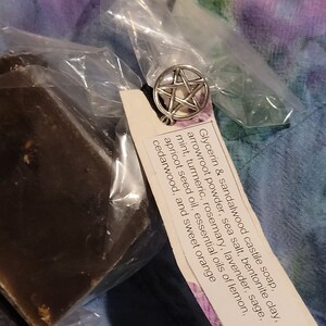 Witchy soap bar- magical handmade natural skin care- protection- intention ritual bath- magic herbal soap- self care gift idea- purification
