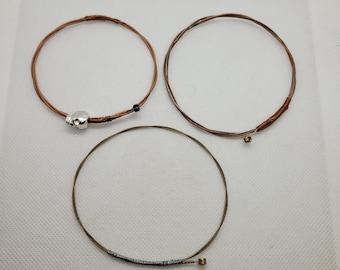 Guitar string bracelet- handmade bangle- unique recycled jewelry- music lover gift idea- upcycled wire wrapped accessory- Valentine's Day