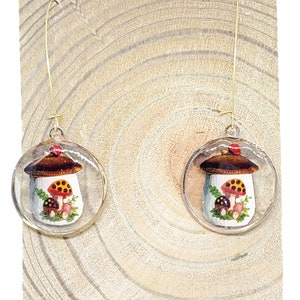 Vintage Mushroom Jar Resin Earrings