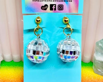 Disco Ball Earrings - CLIP ONS