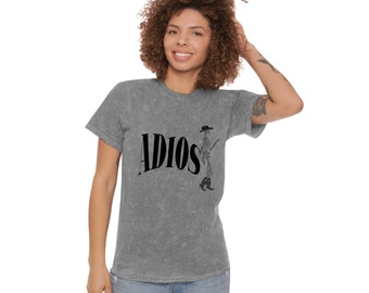 Adios Skeleton Cowboy/Cowgirl Unisex Mineral Wash T-Shirt