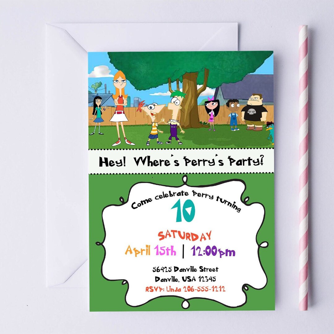 Phineas and Ferb Birthday Invitation - Etsy