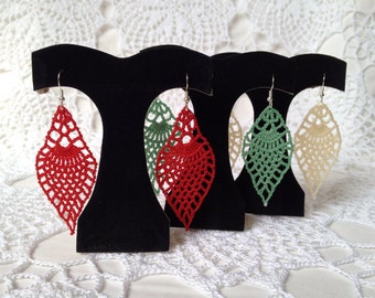 Lace leaf earrings