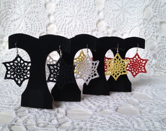 Lace snowflake earrings