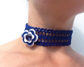 Crochet lace choker neckpiece