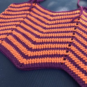 Striped crochet string top
