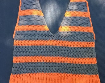 Crochet striped vest top