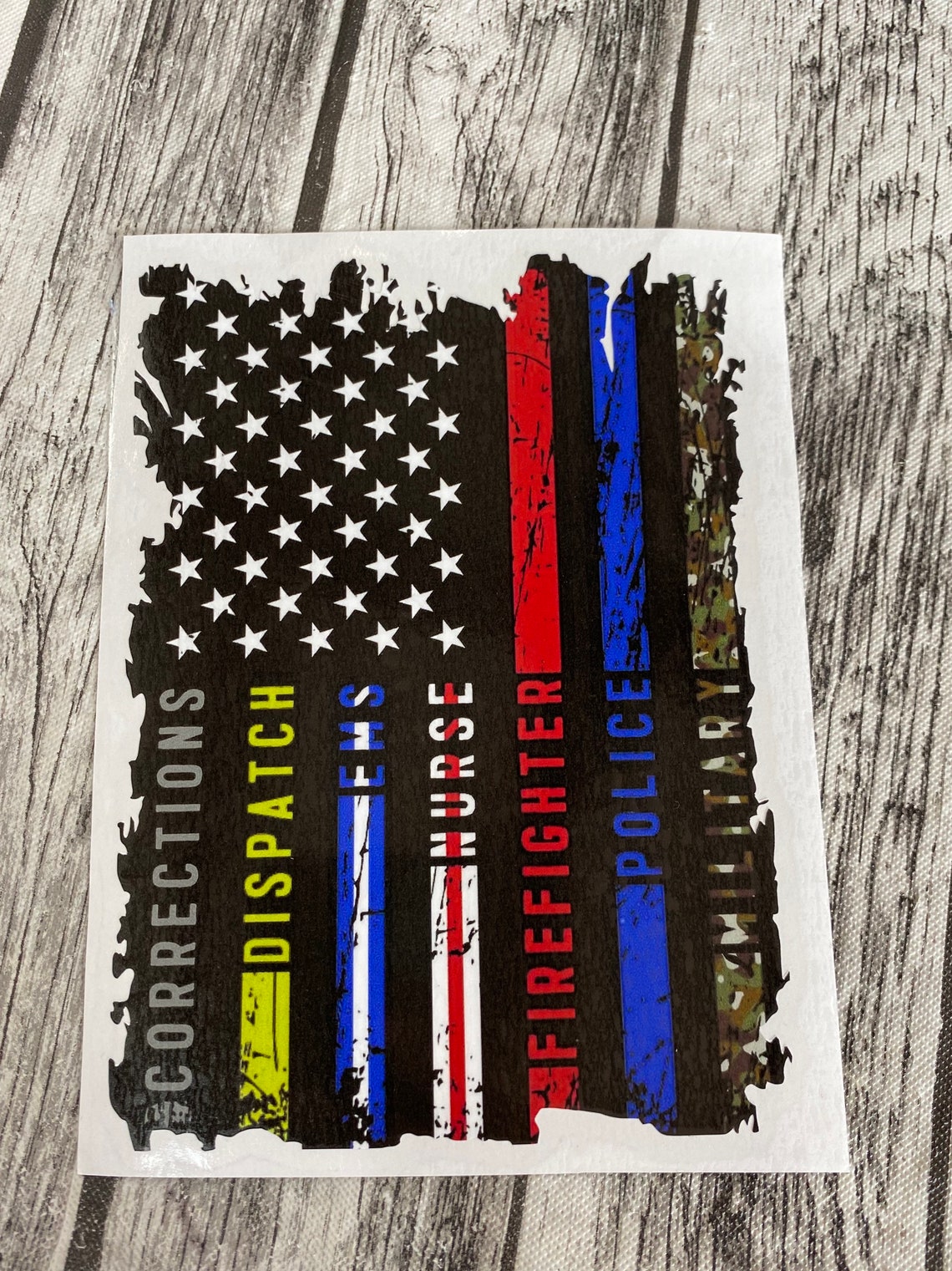 6x6 First Responder Flag Blue Line Red Line Yellow Line Etsy