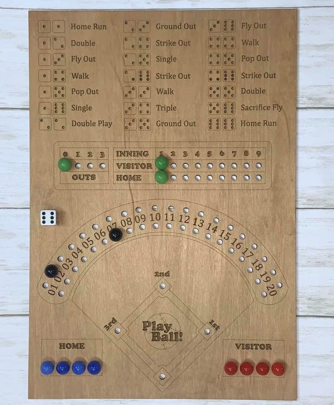 Baseball Dice Game Etsy