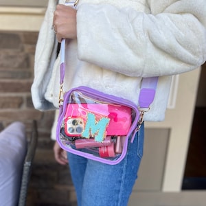 Clear Stadium Bag with Strap: Personalized Bachelorette Pouch