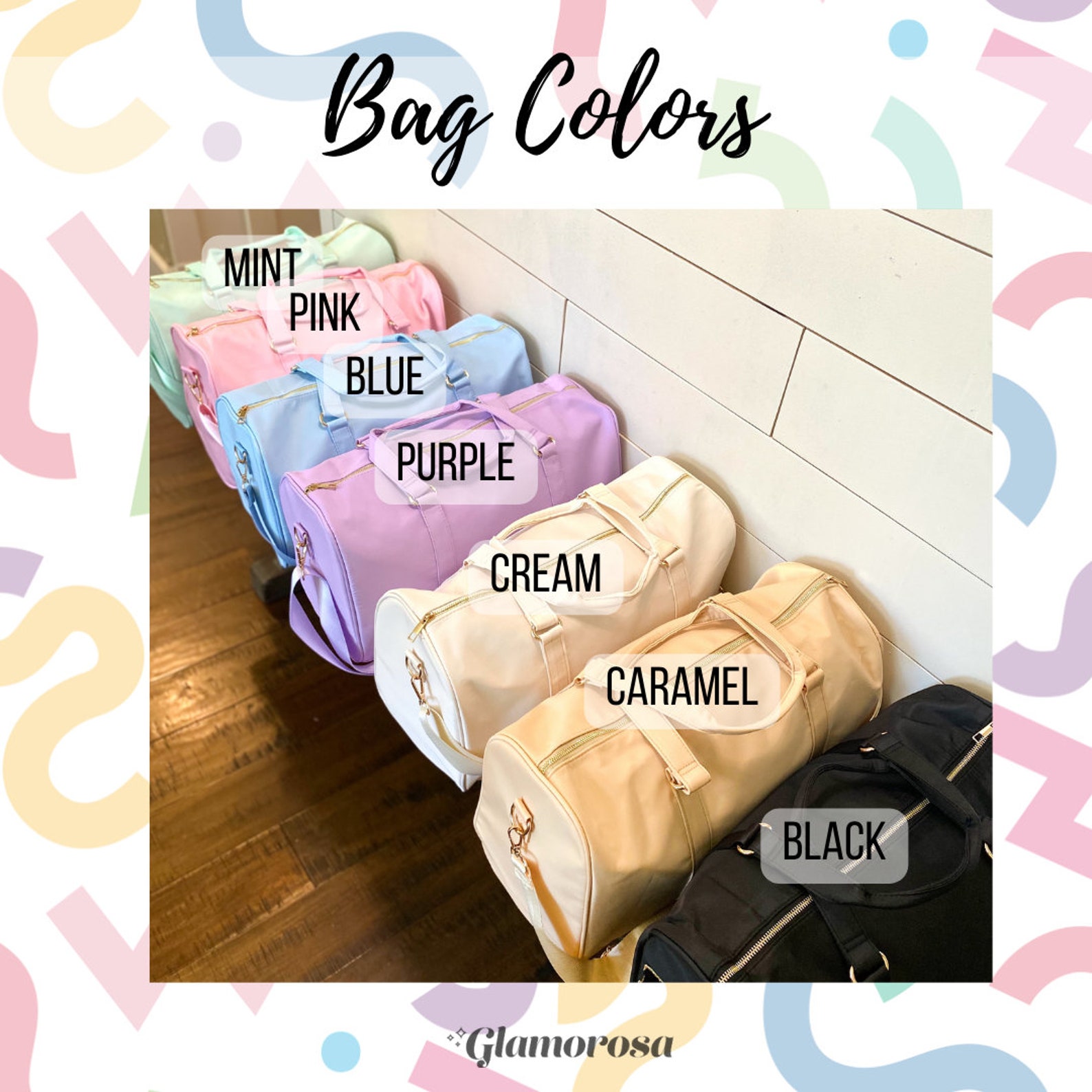 Custom Nylon Duffle Bag Personalized Varsity Letter Bag Etsy