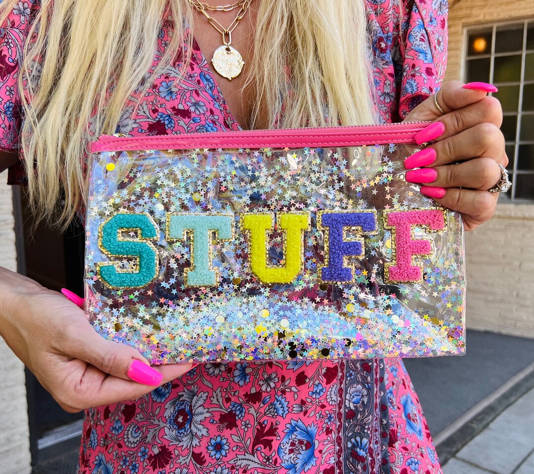 Confetti Makeup Bag, Back to School Supply Pouch, Kids Pencil Pouch