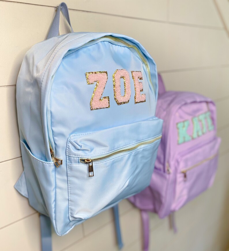 Custom Nylon Backpack Personalized Varsity Letter Bag Etsy