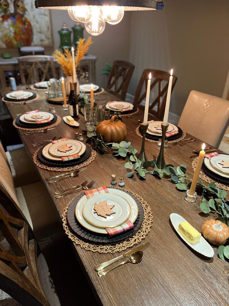 Thanksgiving Table Name Tags, Holiday Table Decor, Personalized Dinner