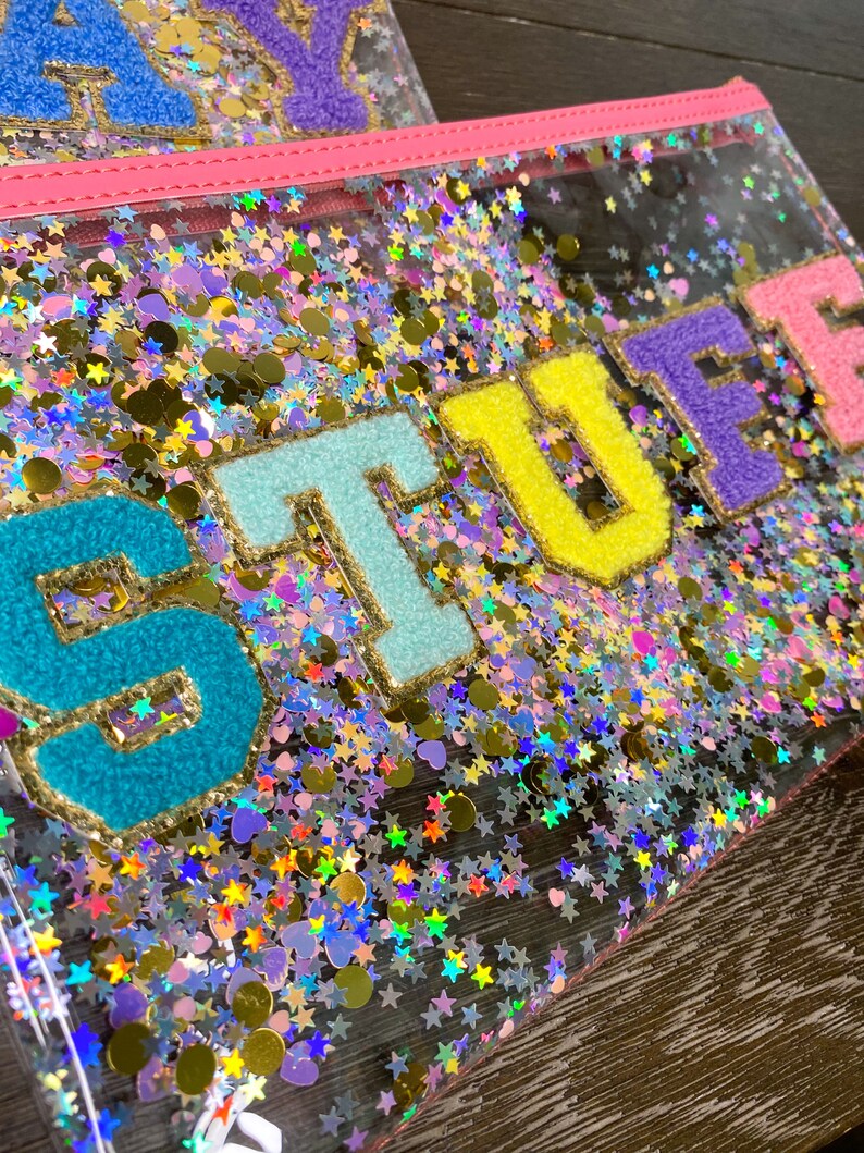 Confetti Makeup Bag Back to School Supply Pouch Kids Pencil Etsy