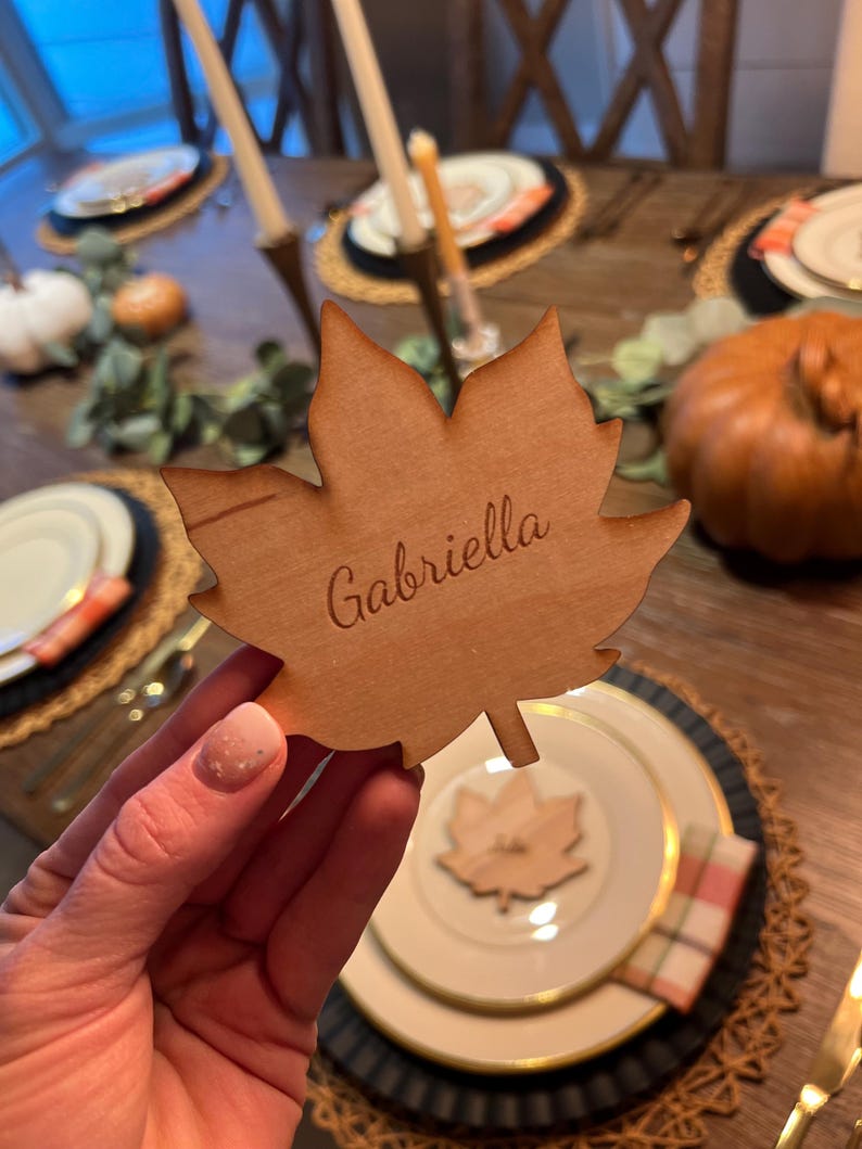 Thanksgiving Table Name Tags, Holiday Table Decor, Personalized Dinner