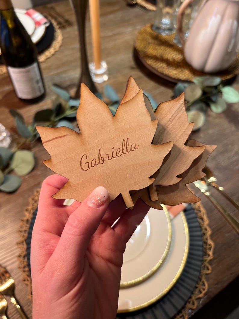Thanksgiving Table Name Tags, Holiday Table Decor, Personalized Dinner