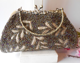 taupe evening bag