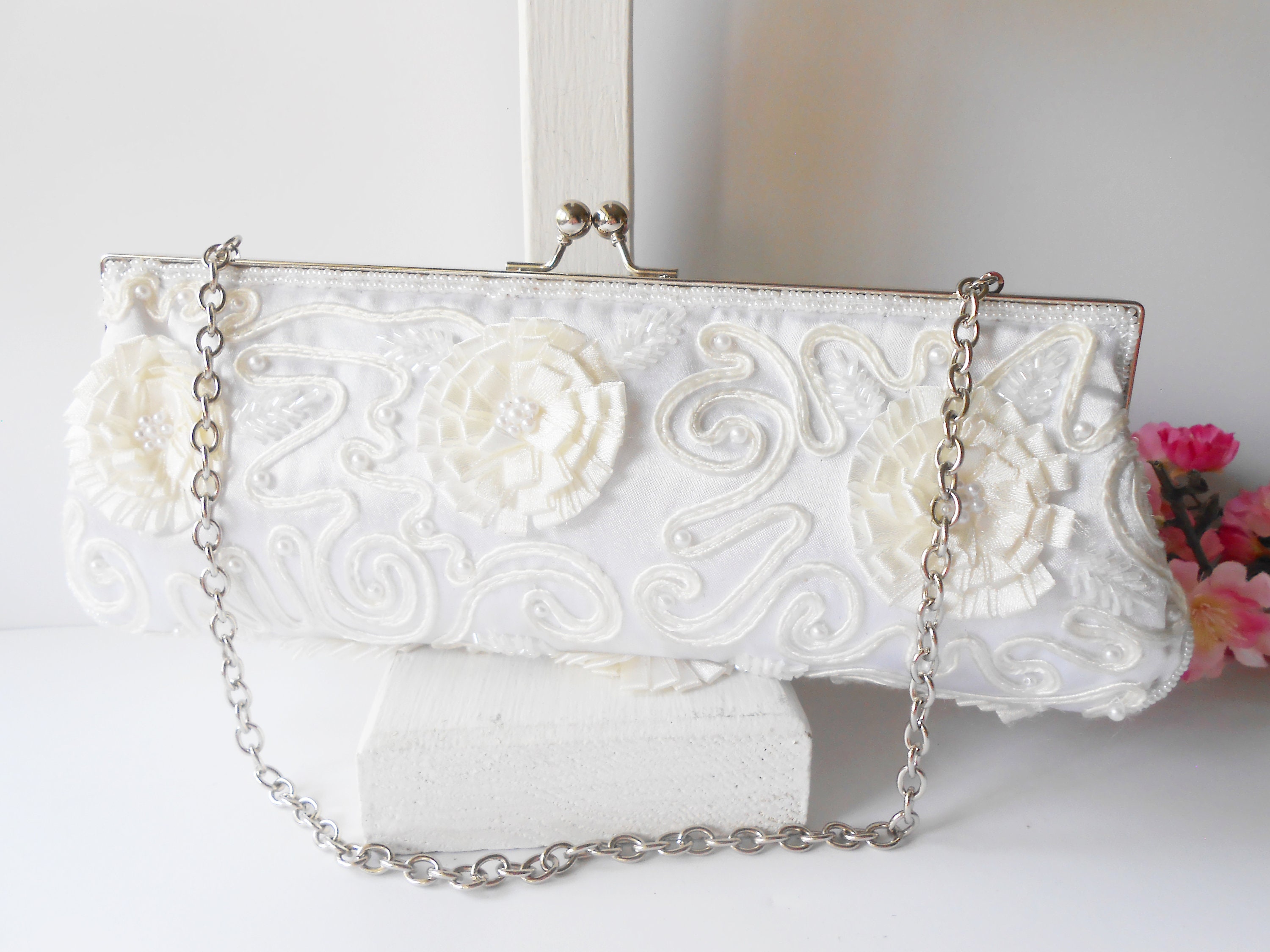 White Women Clutch-Fashion White Clutch-Women Clutch-White Bags