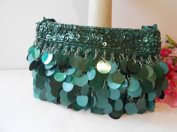 Emerald Green Evening Bag, Glitzy Green Clutch Ba… - image 6