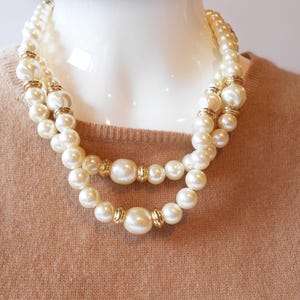 Vintage Pearl Necklace, Single Strand, Opera Length, Glamorous Pearls,