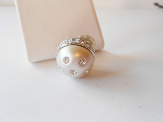 Pearl Rhinestone Earrings, Wedding Bridal Earring… - image 4